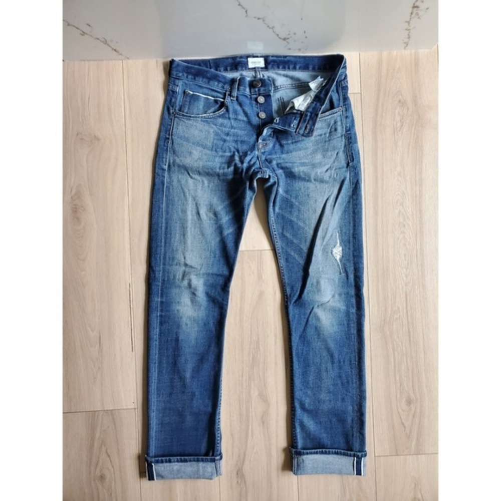 Hudson Selvage Jeans Mens 32x34 Blue Byron‎ Straight Leg Medium Wash Made in USA